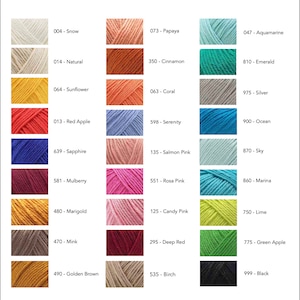 Organic Cotton Yarn, 50 gr 1.76 oz 105 mt 115 yrd Super Soft GOTS Certified 100% Organic Cotton Knitting and Crochet Yarn image 3