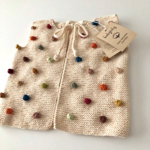 Hand Knitted Baby / Kids Vest Popcorn Vest Handmade Kids Knitwear 100% Organic Cotton Natural, Ethically made, Various colors image 8