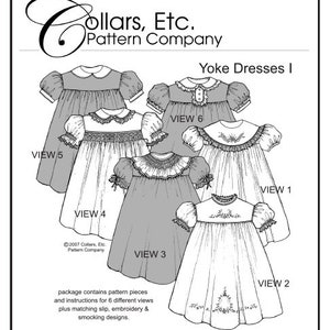 Yoke Dresses I Sizes 1-4 PDF sewing pattern by Collars, Etc. Pattern Co.