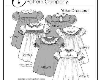 Yoke Dresses I Sizes 1-4 PDF sewing pattern by Collars, Etc. Pattern Co.