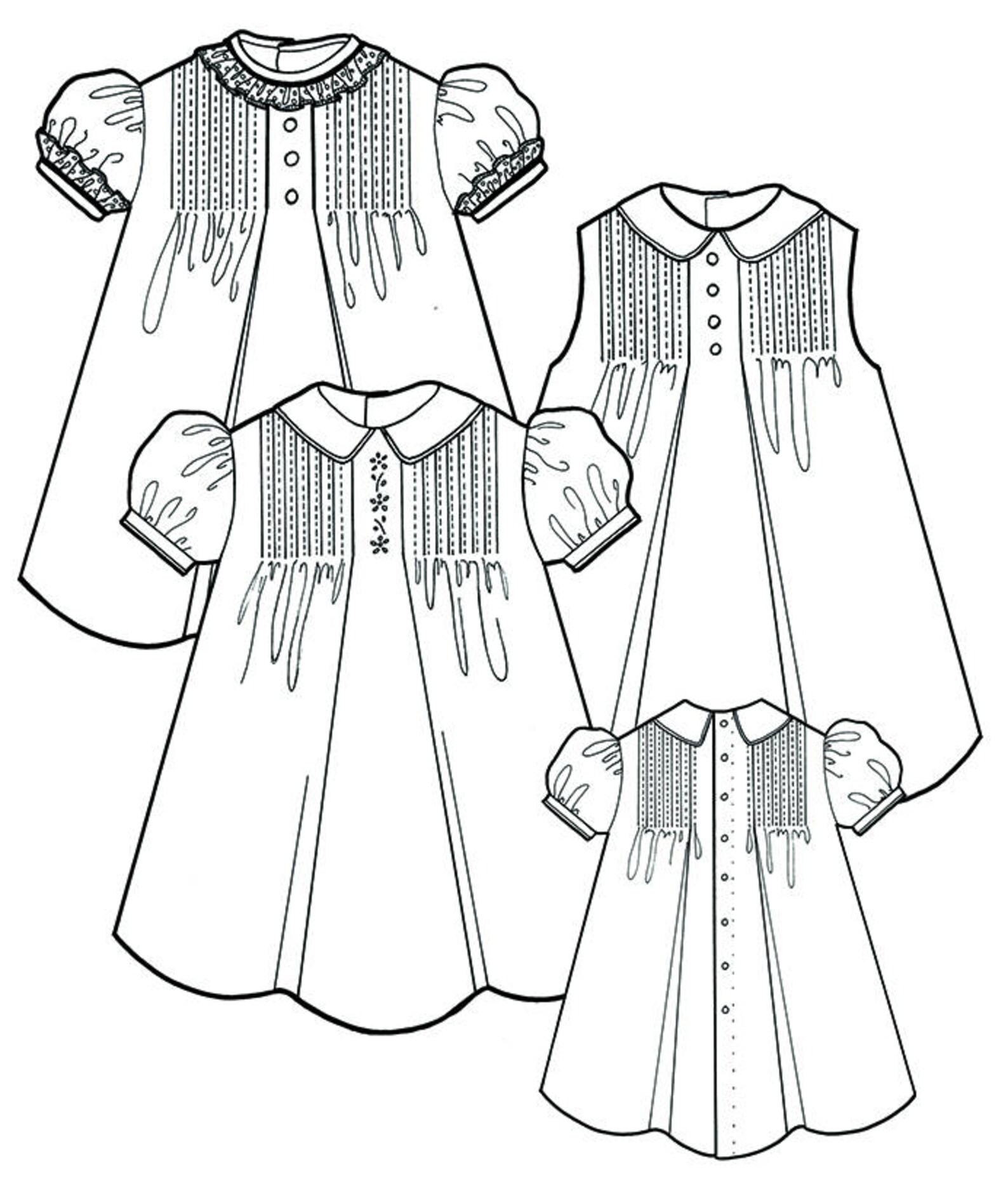 The Tuck Dress sewing pattern by Trudy Horne/Collars Etc. Etsy