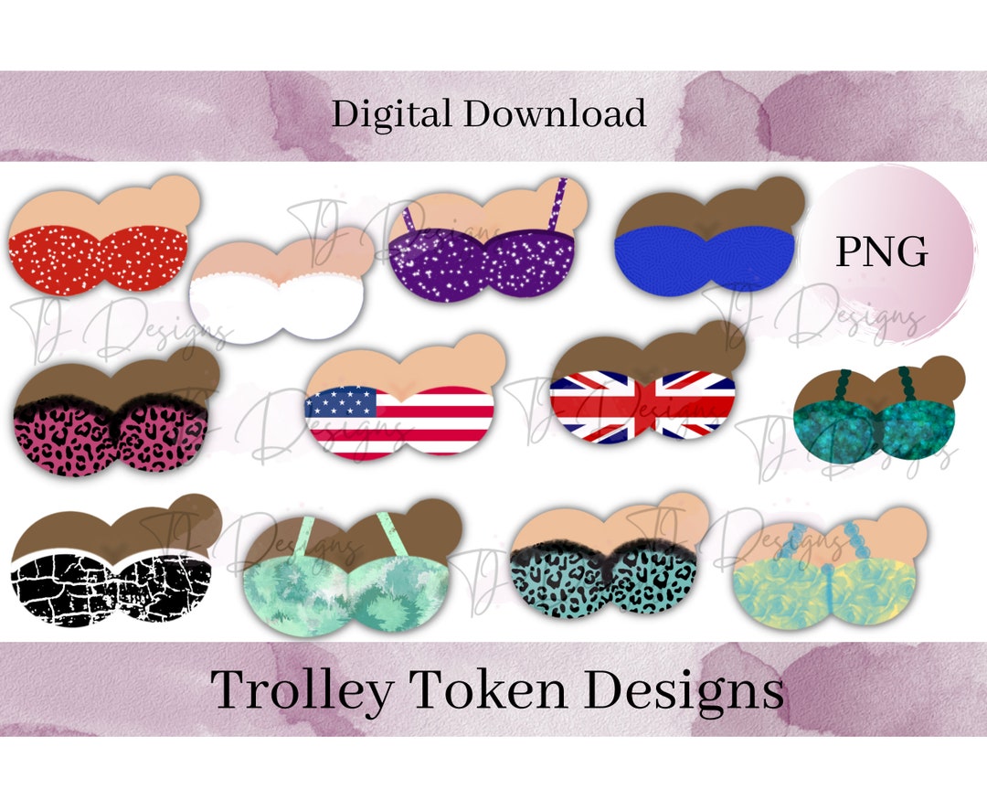 Trolley Token Sublimation Printable Design Fun Boob Design - Etsy
