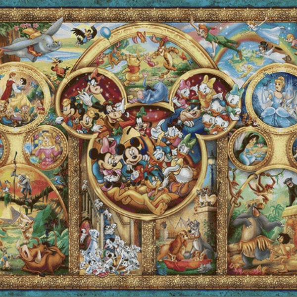 Fairy Tale Universe Scenes Cross Stitch Pattern | Cartoon Princesses Movie Cross Stitch | Solid DMC Colors | Printable PDF Download Chart