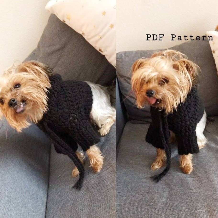 Back to Basics Crochet Dog Hoodie Sizes XS S M PATTERN Etsy