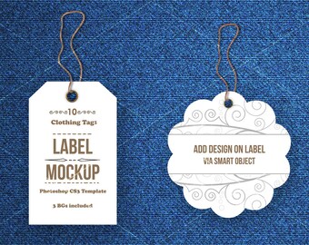 Download Free Tags Mockup Lettering Mockup Labels Price Tag Mockup Denim Background Gift Tags Mockup Bundle Psd Template Instant Digital Download Free Psd Mockup PSD Mockup Template
