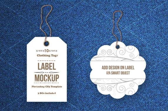 Tags Mockup Lettering Mockup Labels Price Tag Mockup Denim