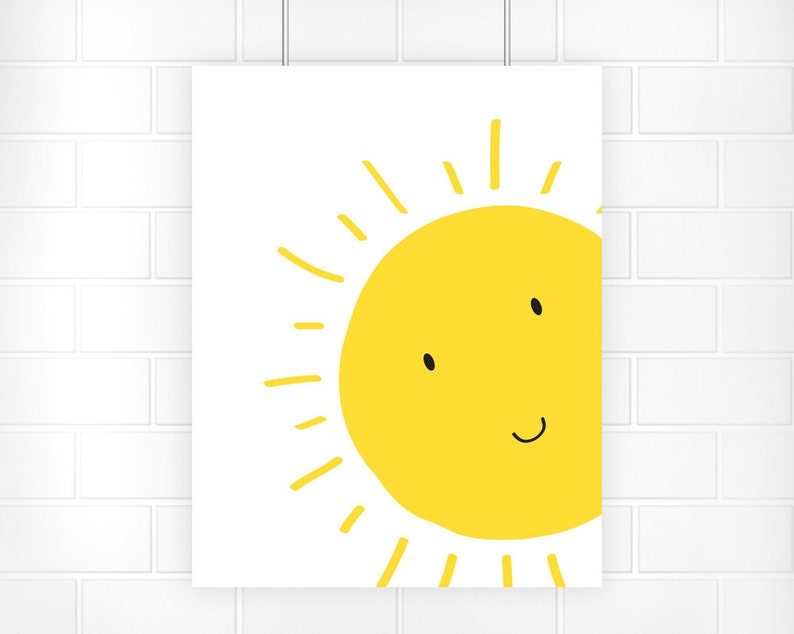Nursery Wall Art Sun Printable Art Cute Wall Art Kids Room Etsy