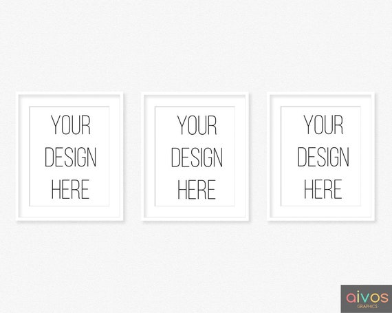 Triple Frame Mockup 8x10 Poster Mockup Three Frames Etsy