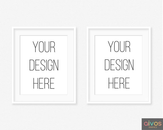 Poster Mockupwhite Frame White Grundge Background Mockup Etsy