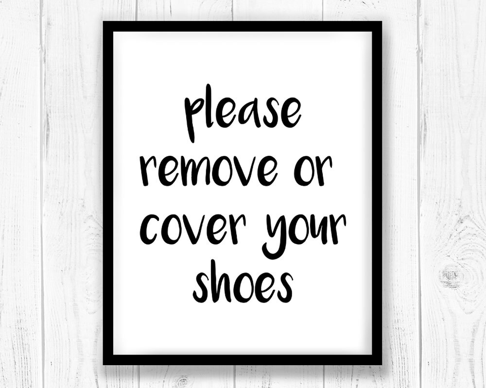 Please Remove Your Shoes Sign Remove Your Shoes Printable Etsy