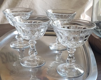 Vintage Fostoria Colony Pattern, Vintage Coupe, Vintage Glassware, Vintage Barware, Cocktail Glass, Colony Swirl, Champagne, Set of 4