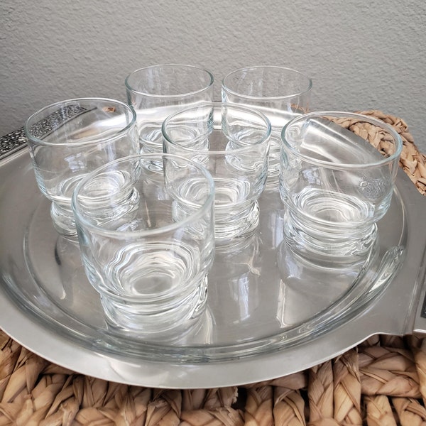 Vintage Juice Glasses, Stacking Glasses, Drink Glasses, Set of 6