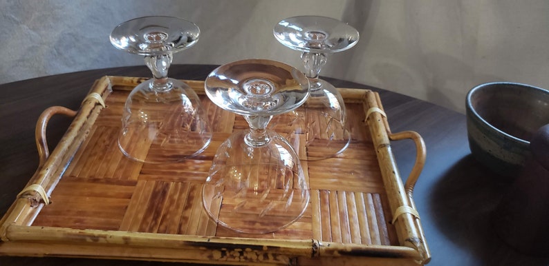 Vintage Libbey Colonial Heritage Cocktail Coupe, Vintage Coupe Glasses, Champagne Coupe, Etched Trio Glassware, Set of 3 imagen 7