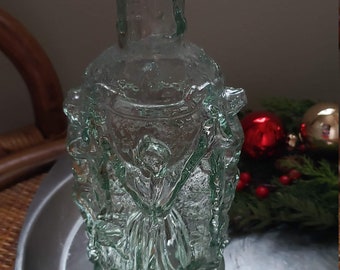 Vintage Decanter, Knobler Dancers, Cocktail Decanter, Vintage Barware, Vintage Green Glass