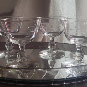Vintage Coupe, Libbey Interlude, Champagne Coupe, Martini Glass, Vintage Cocktail Glass, Vintage Glassware, Vintage Barware, Set of 4 image 1