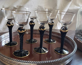 Vintage Glassware, Art Deco Glasses, Vintage Cordials, Vintage Barware,