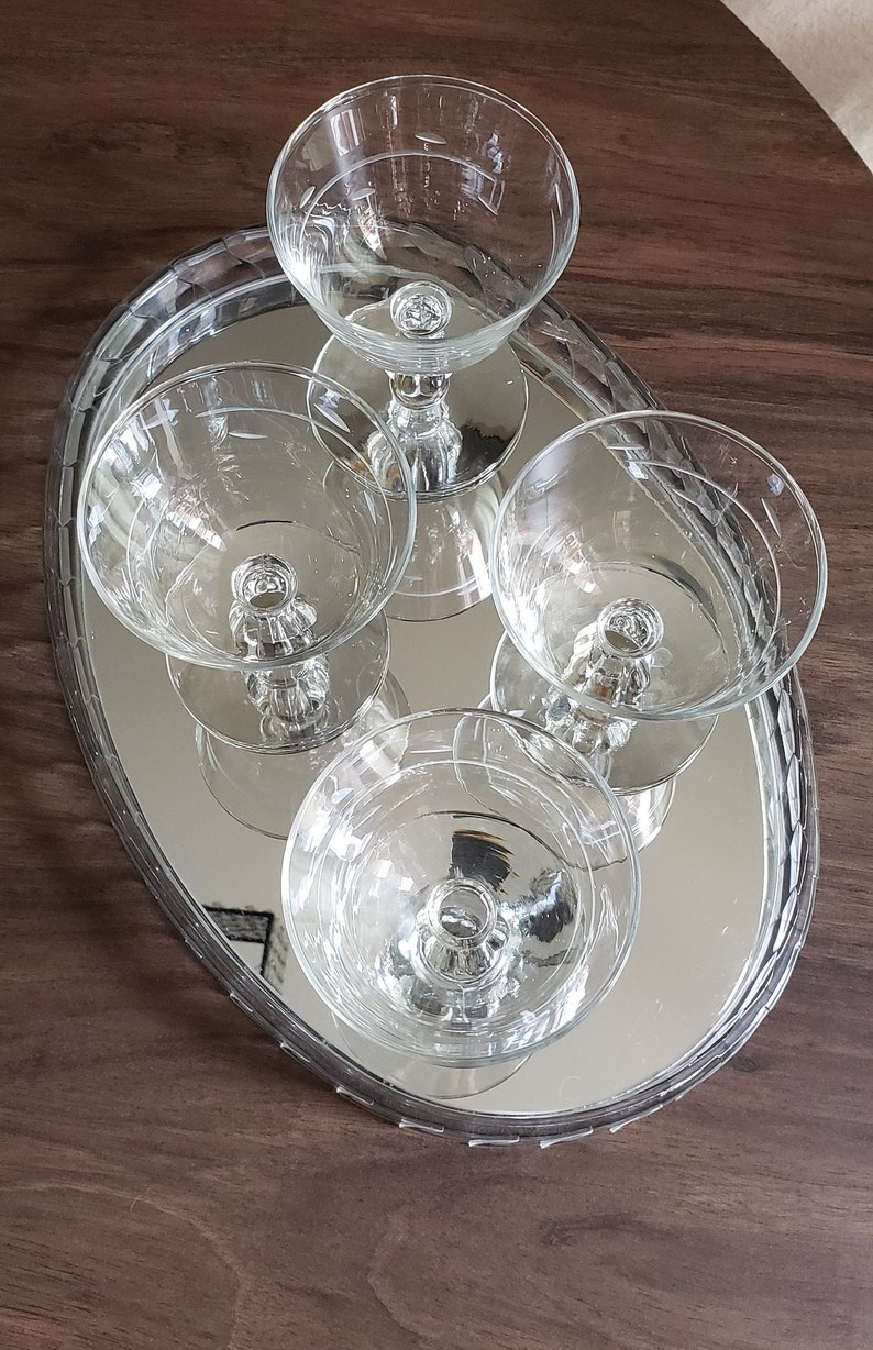 Vintage Coupe, Libbey Interlude, Champagne Coupe, Martini Glass, Vintage Cocktail Glass, Vintage Glassware, Vintage Barware, Set of 4 image 2