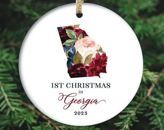 1st Christmas in Georgia Ornament, New Home in Georgia Gift, Georgia State Christmas Gift, Georgia Home Ornament, Moving to Georgia Present