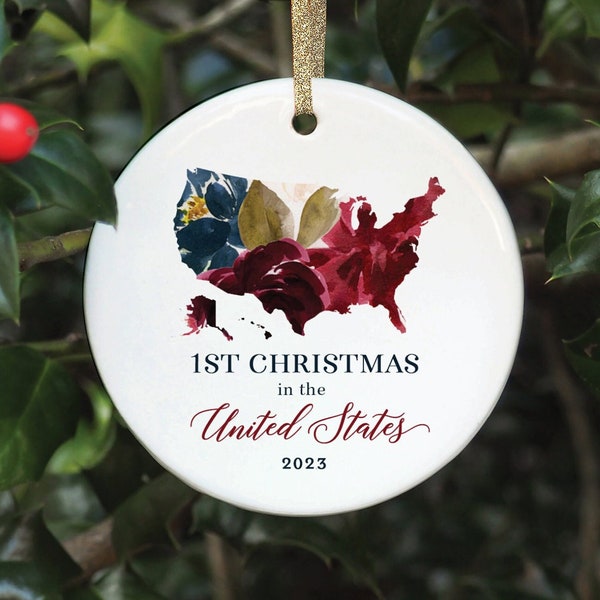 1st Christmas in the United States Ornament New American Gift for Immigrant Permanent Resident US Permanent Residency, I'm An Immigrant Gift