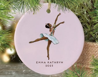 Personalized Nutcracker Ballerina Ornament Black Ballerina Ornament Black Girl Ballerina Nutcracker Ballet Ornament Dark Skin Ballerina