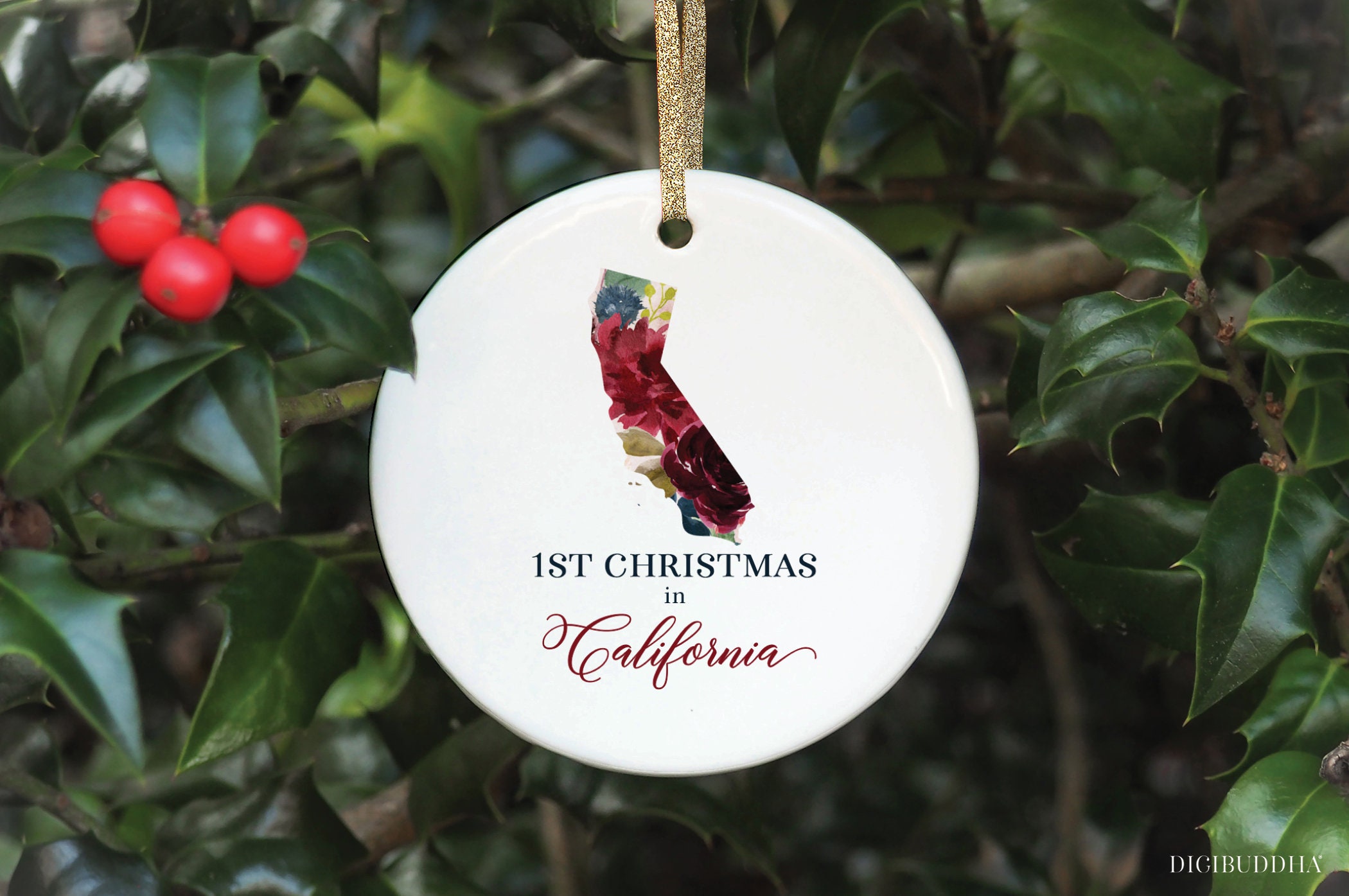 1st Christmas in California Gifts, California Christmas Ornament