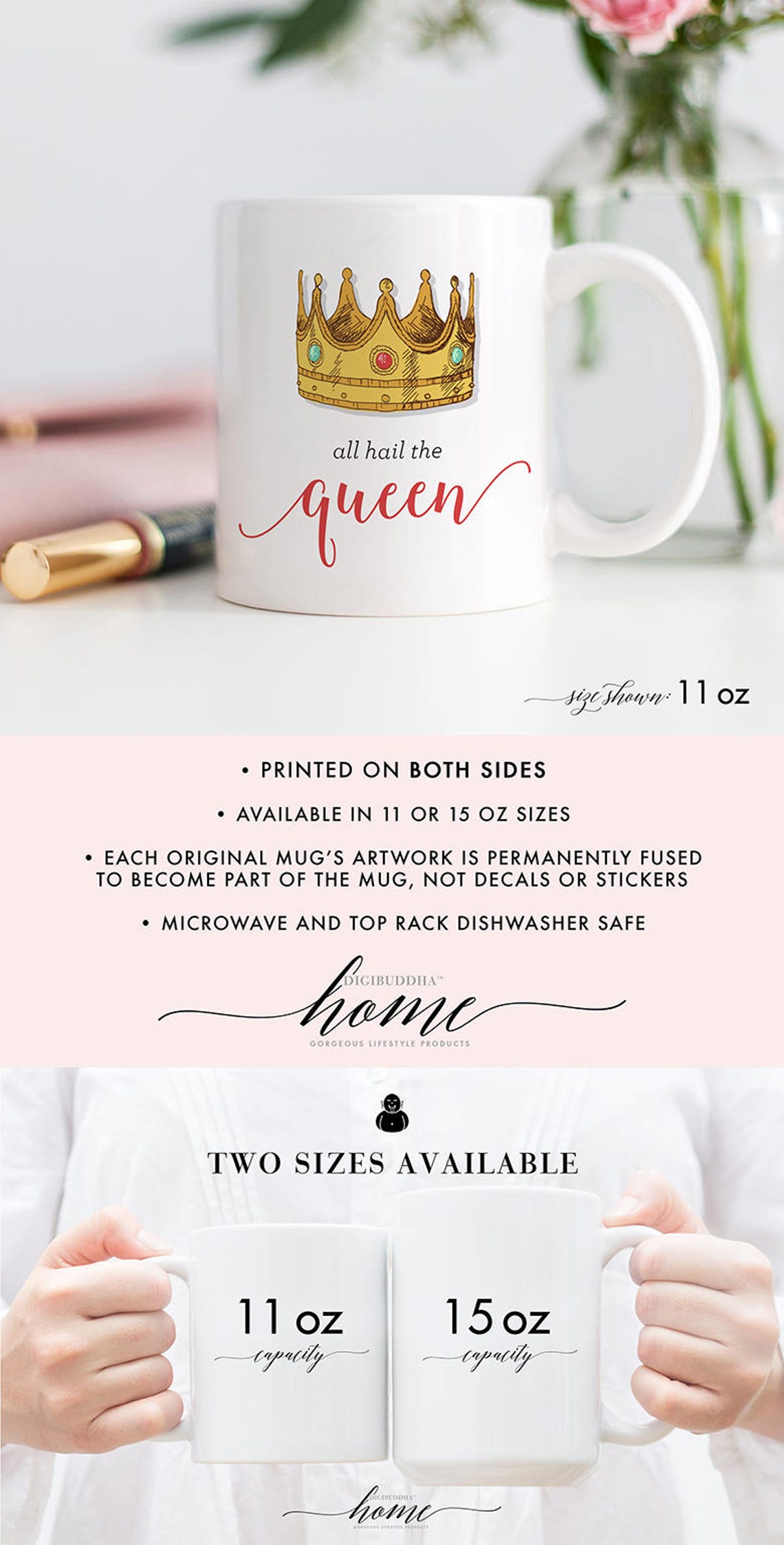All Hail the Queen Mug Gift for Her Gifts for Friends Mug Etsy