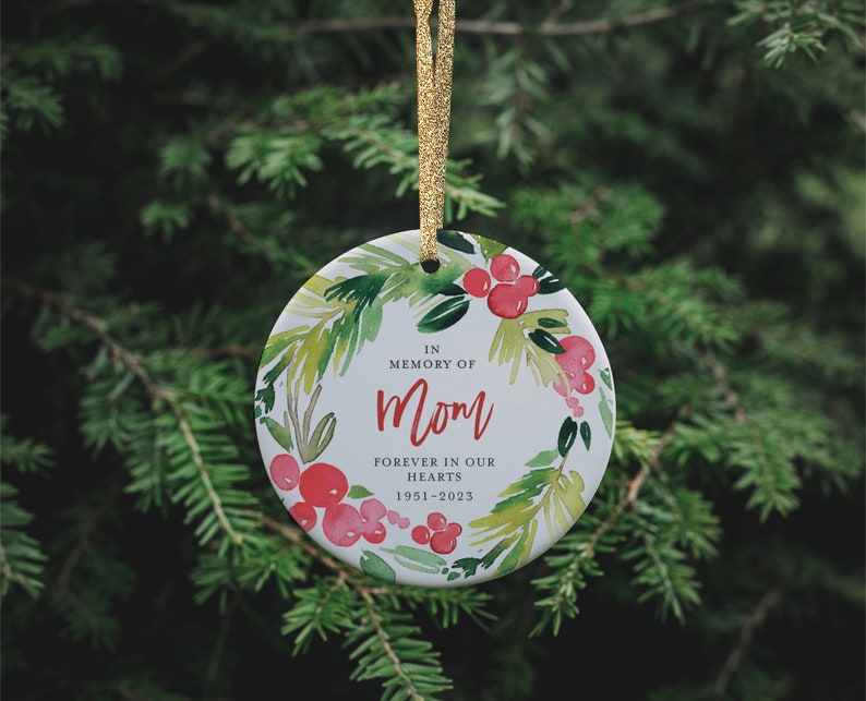 In Memory of Mom Gifts, Memory of Mother, Mom in Heaven, Sympathy Gift Mom Christmas Ornament Personalized, Loss of Mother, Loss of Mom Gift image 6