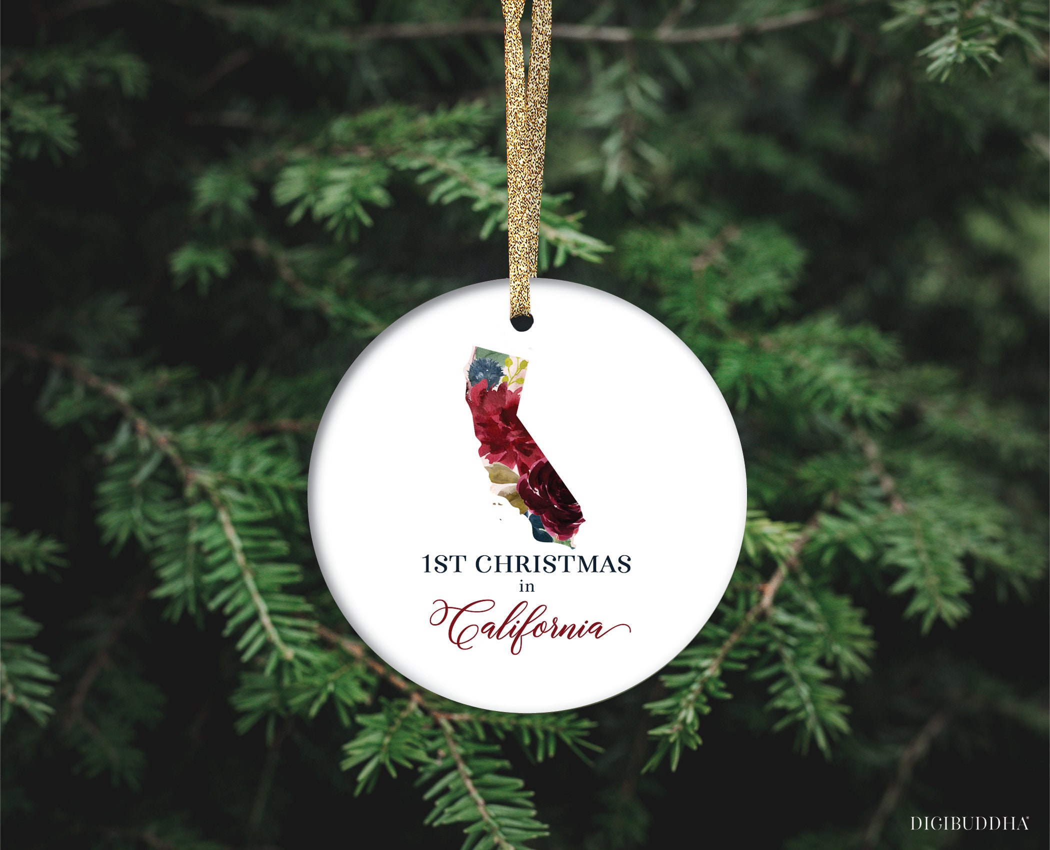 1st Christmas in California Gifts, California Christmas Ornament