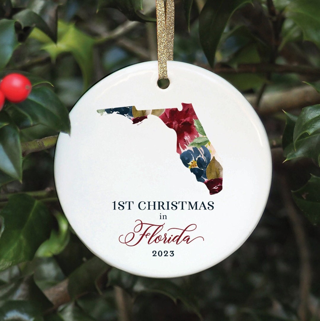 1st Christmas in Florida Ornament, Florida State Ornament, Gift Florida
