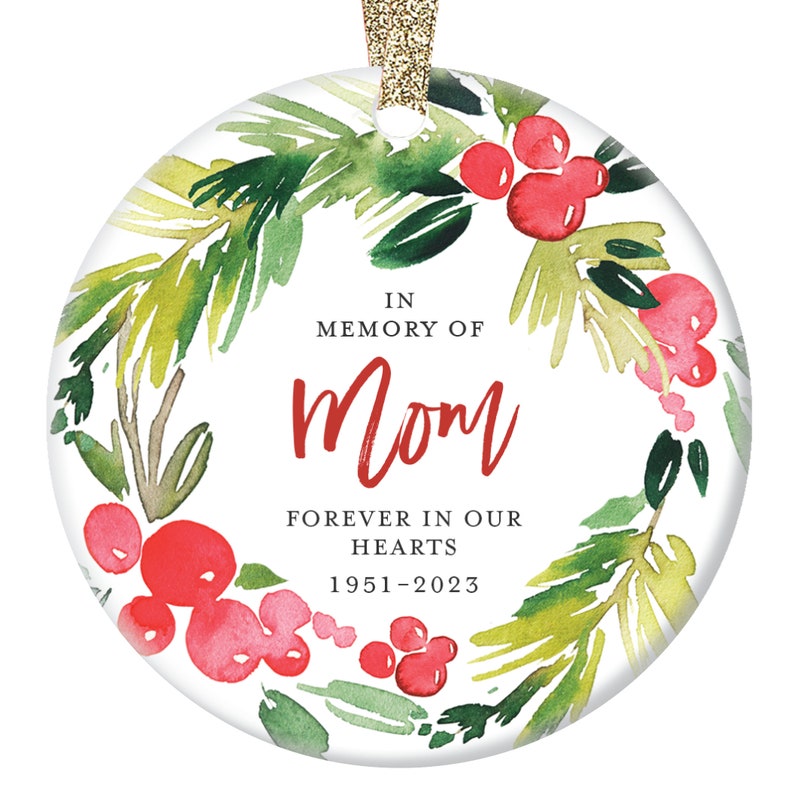 In Memory of Mom Gifts, Memory of Mother, Mom in Heaven, Sympathy Gift Mom Christmas Ornament Personalized, Loss of Mother, Loss of Mom Gift image 4