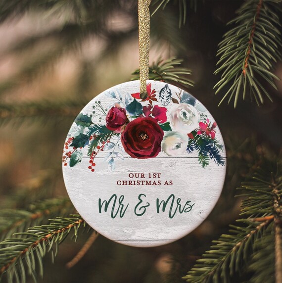 Bride's first cheap christmas ornaments