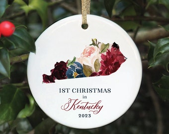 Kentucky Christmas Ornament, First Christmas in Kentucky Ornament, New Homeowners Moving to Kentucky State Ornament New Home Housewarming