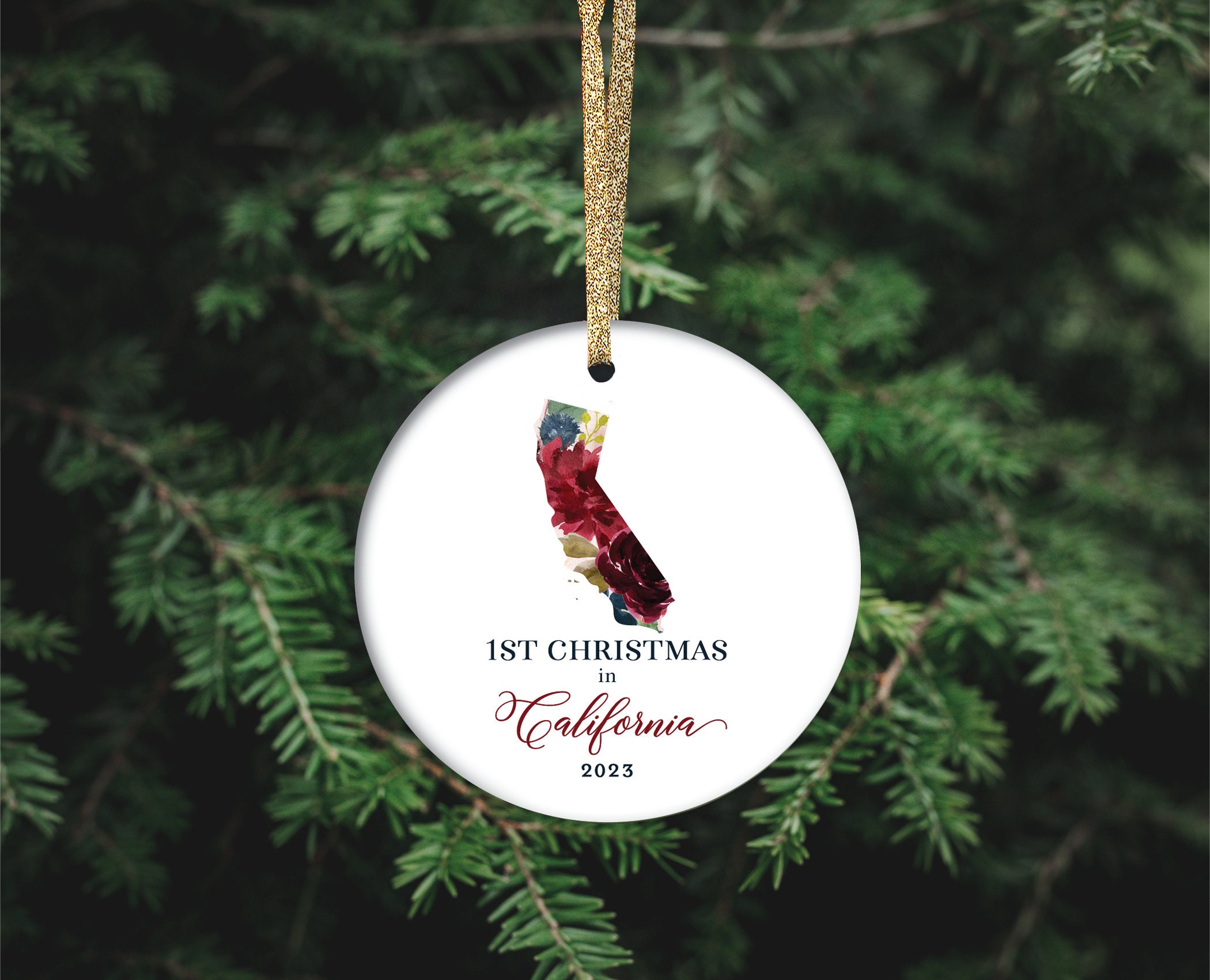 1st Christmas in California Gifts, California Christmas Ornament