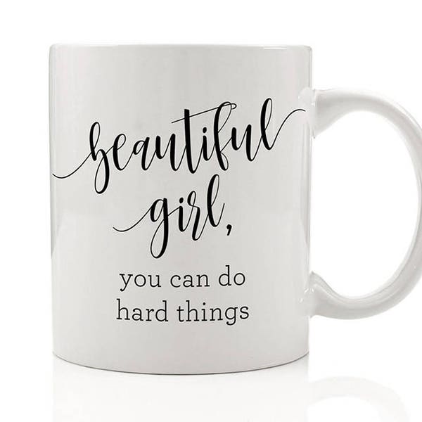 Beautiful Girl You Can Do Hard Things Mug, Work Hard Stay Humble, Girl Boss, She Could So She Did, Gifts for Her, Fierce Mug, Boss Lady Mug