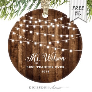 Best Teacher Ever Christmas Ornament, Gift from Student, Personalized Gift for Teachers, Teacher Appreciation Gift, Favorite School Teacher