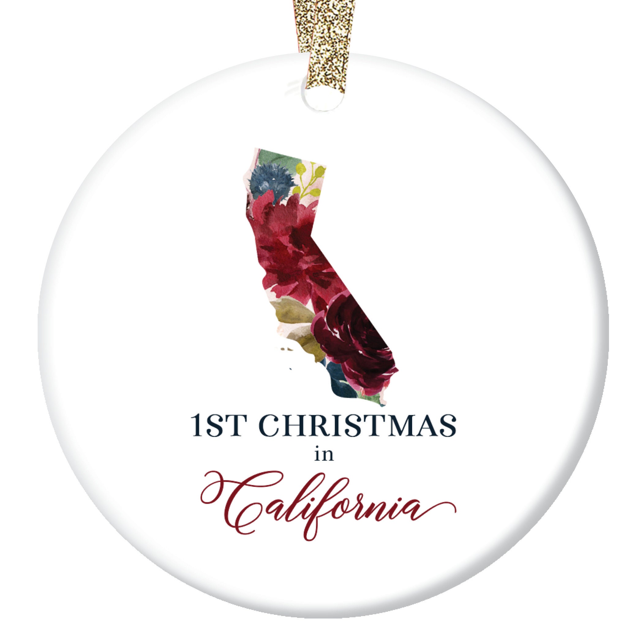 1st Christmas in California Gifts, California Christmas Ornament