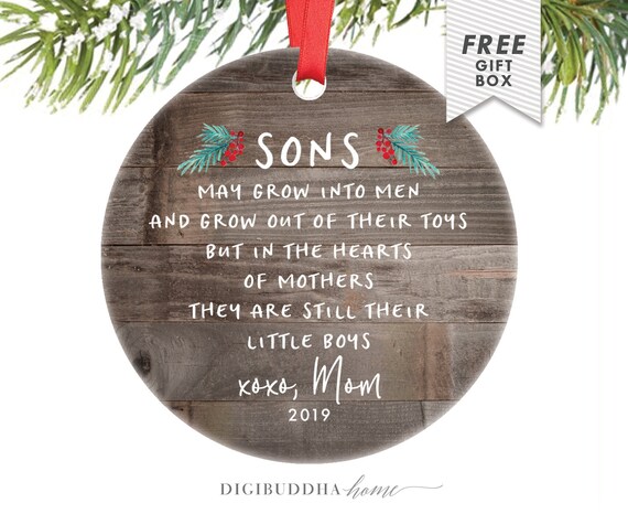 mother son christmas ornament