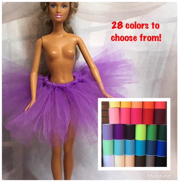Jupon court en tulle brins de tulle pour votre poupée fashion de 31,5 cm - jupe tutu de poupée - vêtements de poupée - jupe de poupée - vêtements de poupée mode