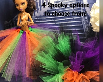 HALLOWEEN COLLECTION - Your Choice of Halloween Inspired Stranded Tulle Petticoat Skirts for your 11 Inch Fashion Doll - Doll Skirt