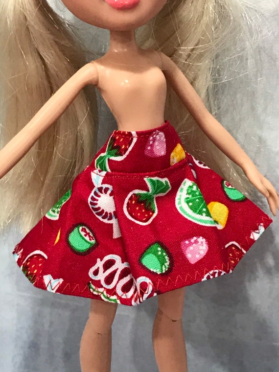 NEW PINK & RED PLEATED SKIRT for Barbie doll