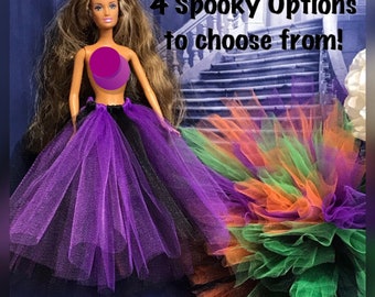 HALLOWEEN COLLECTION - Your Choice of Halloween Inspired Stranded Tulle Petticoat Skirts for your 11.5&quot; Fashion Doll - Doll Skirt