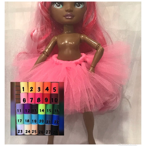 BASICS Collection - Short RH Fashion Doll Strand Tutu Tulle Skirt - Multiple Colors to Choose from - MH Skirt - Doll Tutu - Doll Skirt