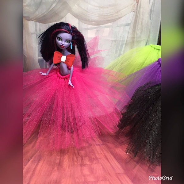 BASICS Collection -11 Inch Fashion Doll Strand Tutu Tulle Skirt - Multiple Colors to Choose from - MH Skirt - Doll Tutu - Doll Skirt