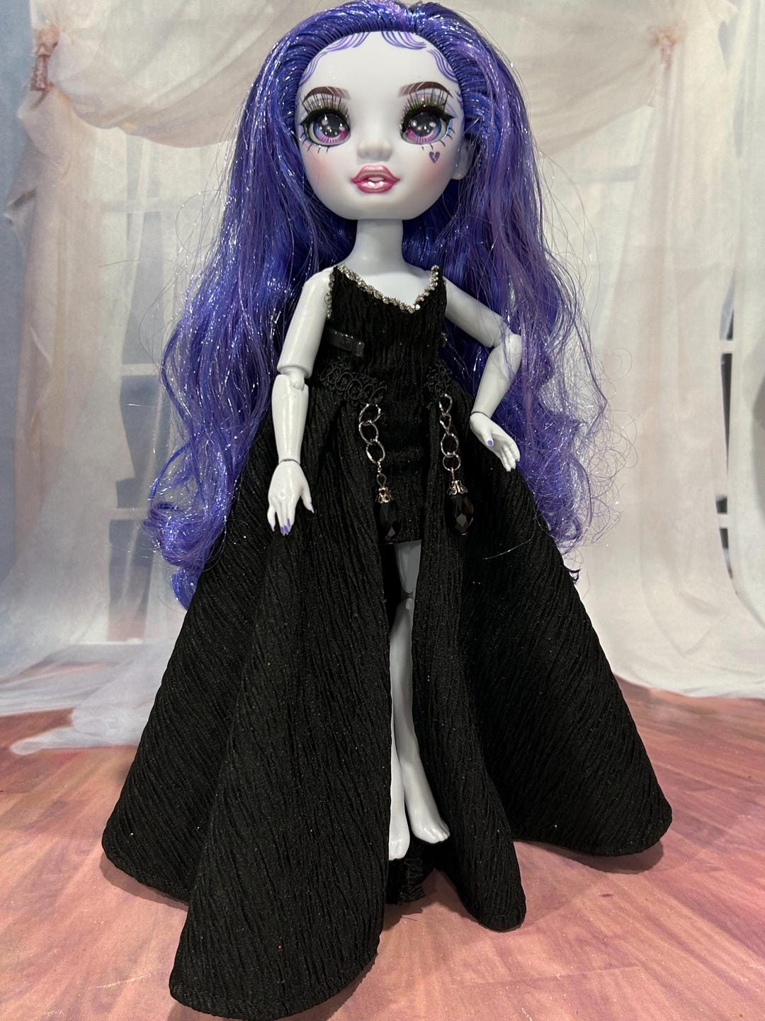 Twist Front Baby Doll in Black Shimmer