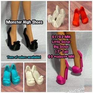 Basic Or Bow Doll Heel For a Wide Range of Monster Fashion Dolls, Tons of Colors Available - Big Sis, Little Sis, 17", G3 and G1/G2