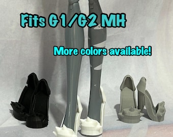 High Heels with Toe Spikes for your G1 or G2 Monster Fashion Doll, Fashion Doll Shoes, Gothic Doll Shoes, Spiked Doll Heel,Monster Doll Shoe