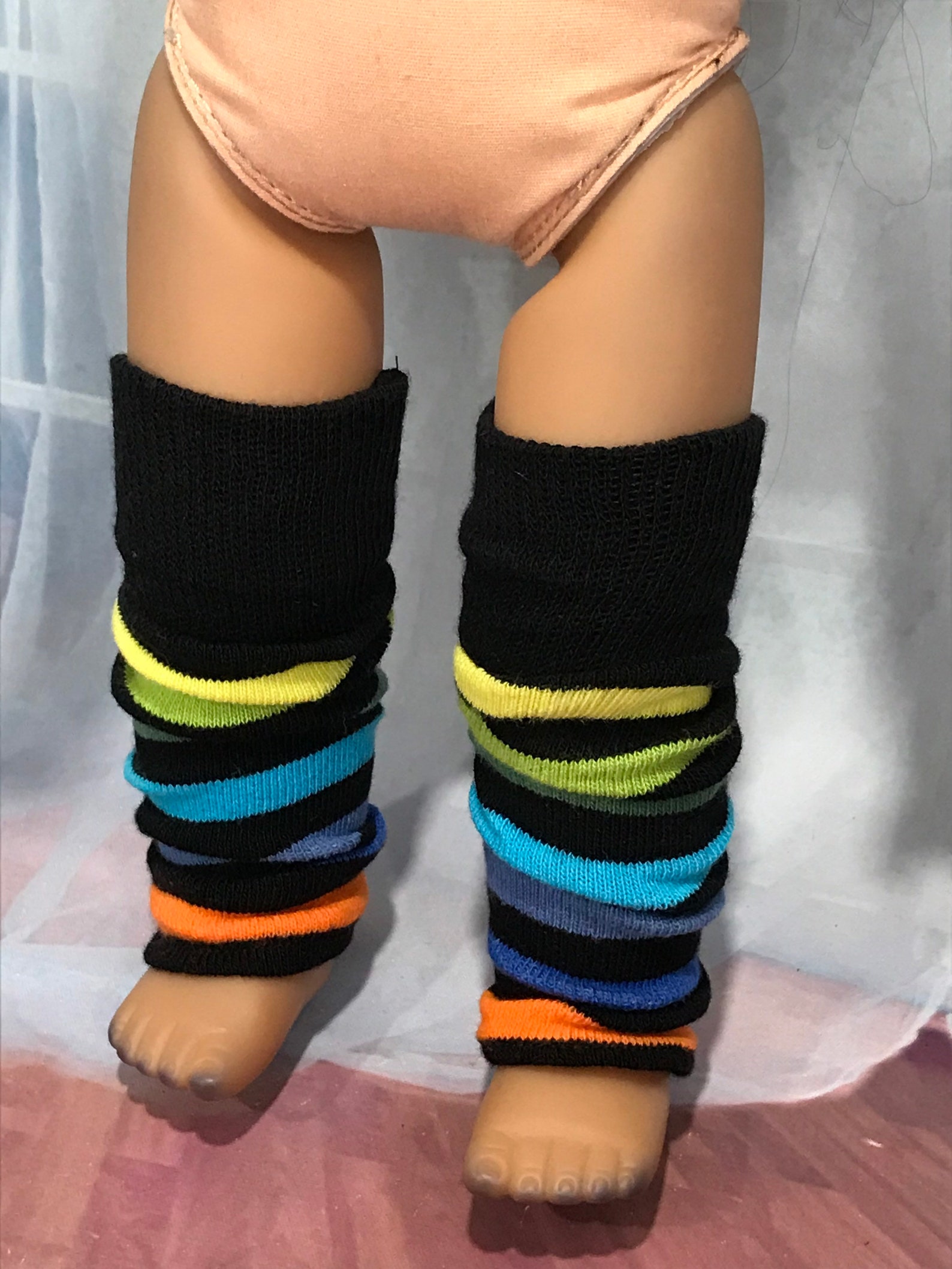 Rainbow Leg Warmers for your 18 Doll American Girl Leg Etsy