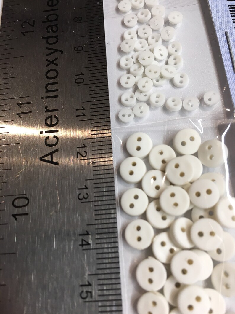 Micro Button White Tiny White OR Black Buttons OR Micro Mini White, Black or Primary ...