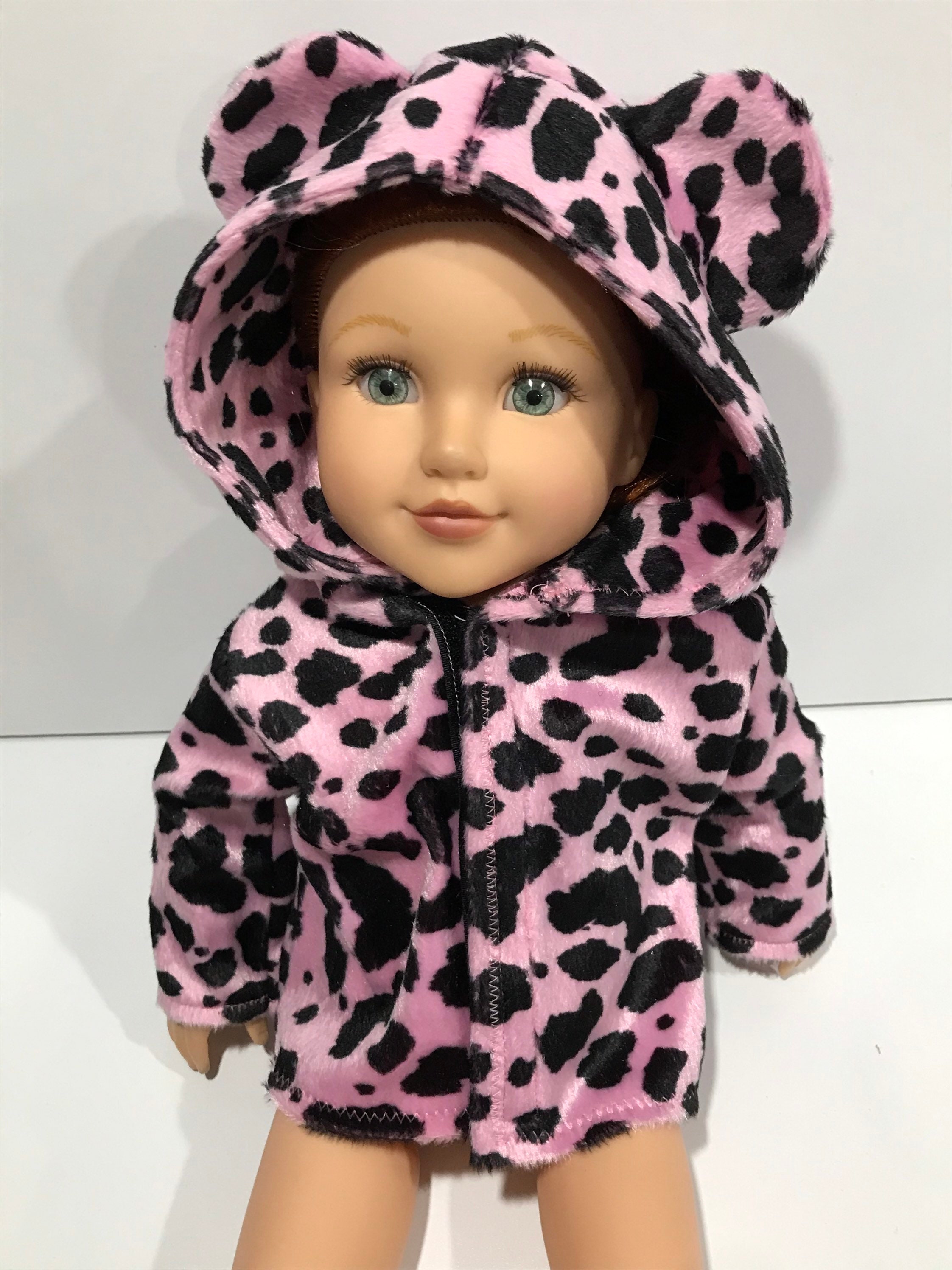 Pink and Black Cow Print Jacket With 