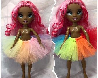 Multi Colored Rainbow Tutu Doll Skirt for your 10" RH Doll - Rainbow Doll Tutu - Rainbow Doll Skirt - Fashion Doll Clothes - Fashion Doll